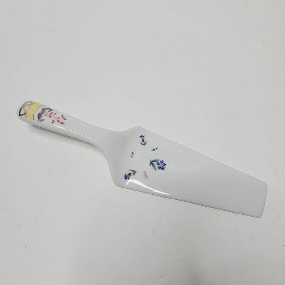Vintage Andrea by Sadek Porcelain Cake Serving Spatula Painted Flowers - Picture 1 of 8